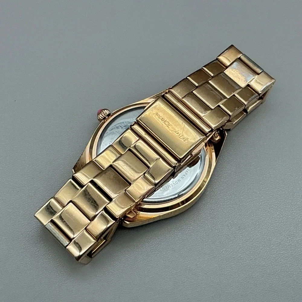 Betsey Johnson Watch Women Gold Tone Crystal Heart Dial Link Band NEW BATTERY